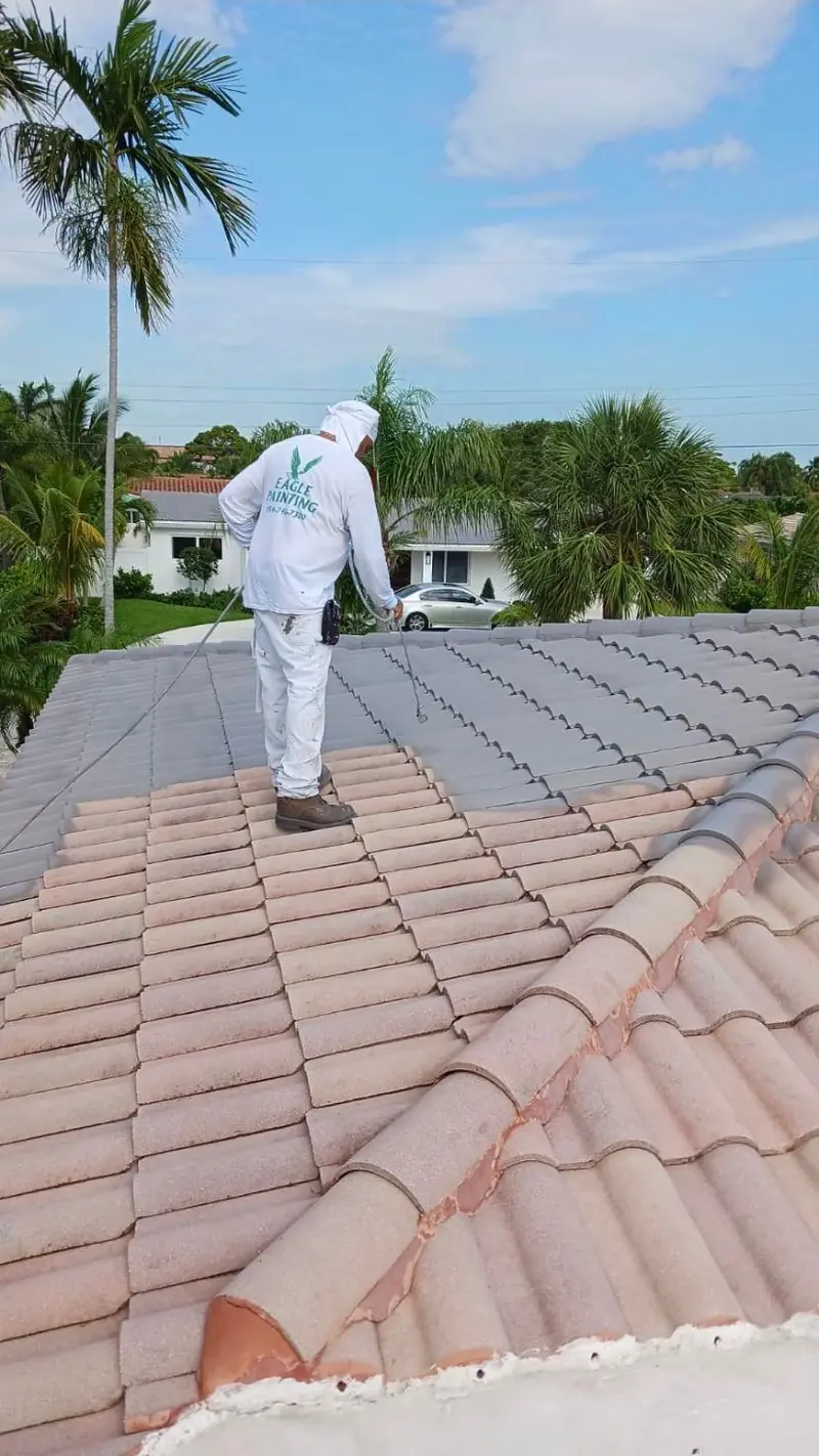 Soft washing a barrel tile roof